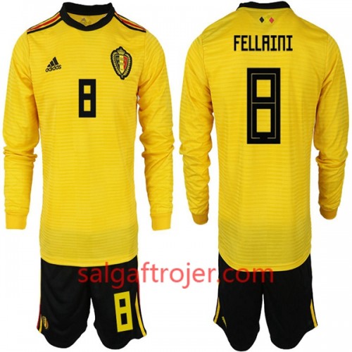 Belgien Fodboldtrøjer FELLAINI 8 Børn Udebanesæt VM 2018 Langærmet Belgien Fodboldtrøjer FELLAINI 8 Børn Udebanesæt VM 2018 Langærmet